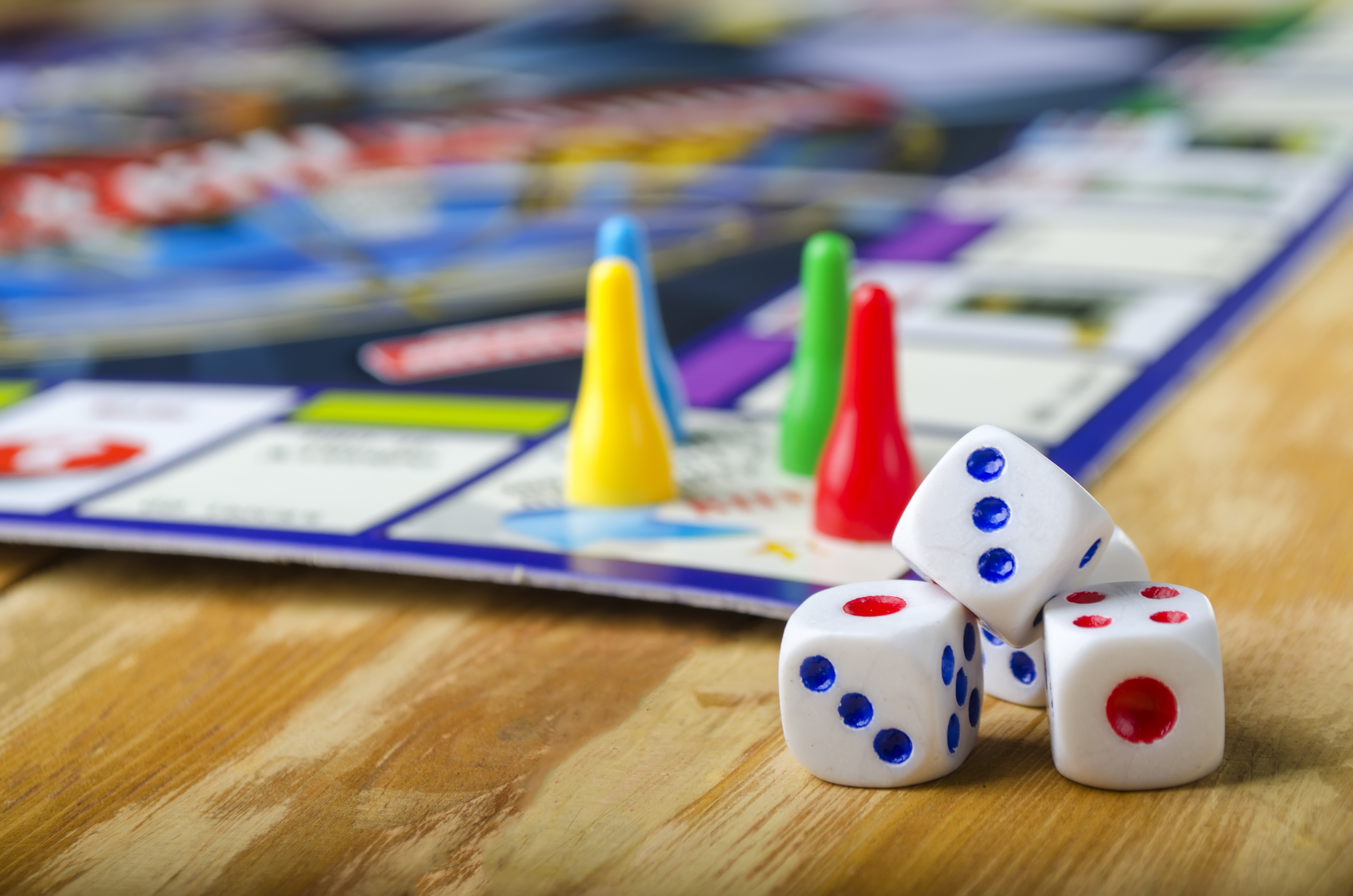 Board game with tokens and dice