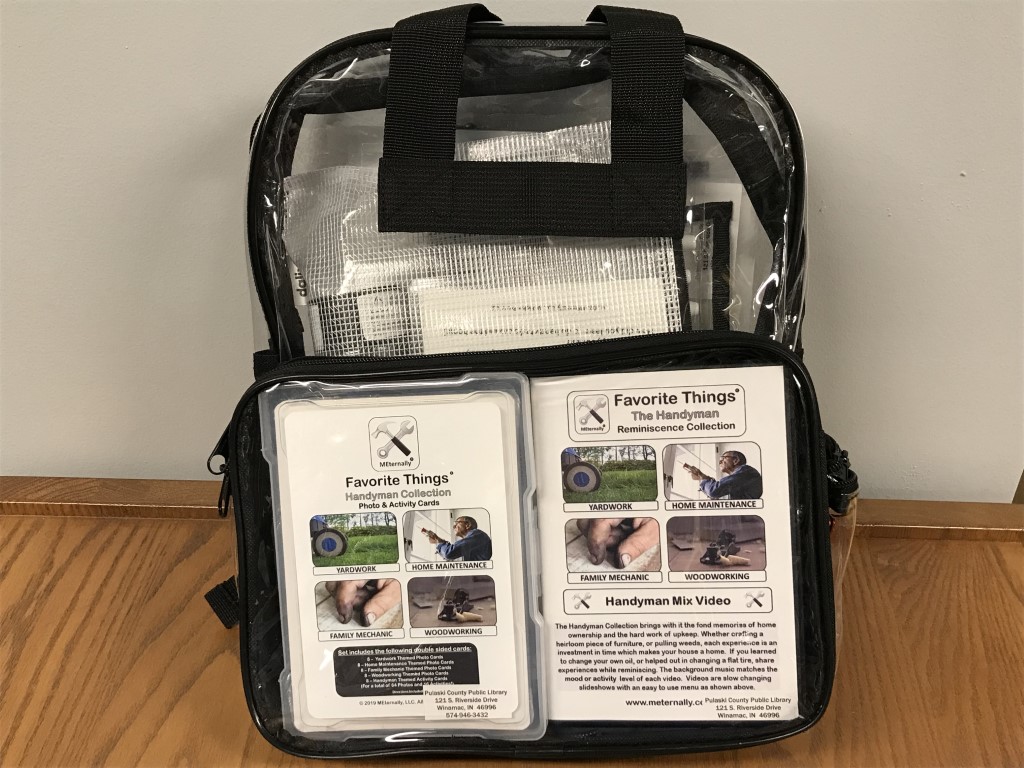 backpack filled with items for "Favorite Things: Handyman Collection"