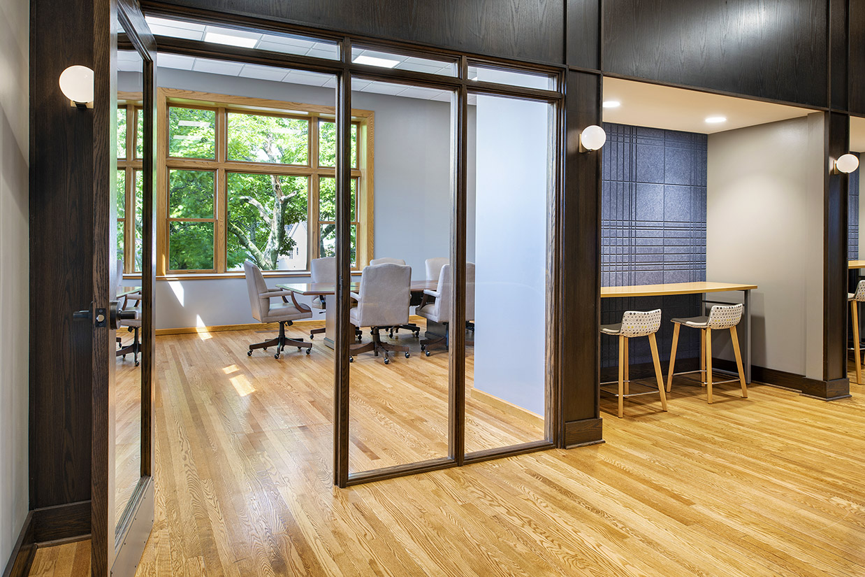 a door opening into the Magnolia Room in the upstairs Carnegie section of the library