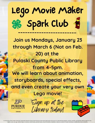Lego Movie Maker SPARK Club flyer