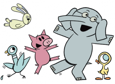 Characters from Mo Willems books dancing