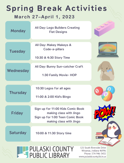 Spring Break Activities at the Library