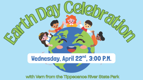 illustration of happy children surrounding a laughing depiction of the Earth