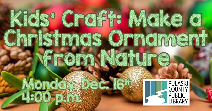 Christmas ornaments, pine cones, and natural greenery.